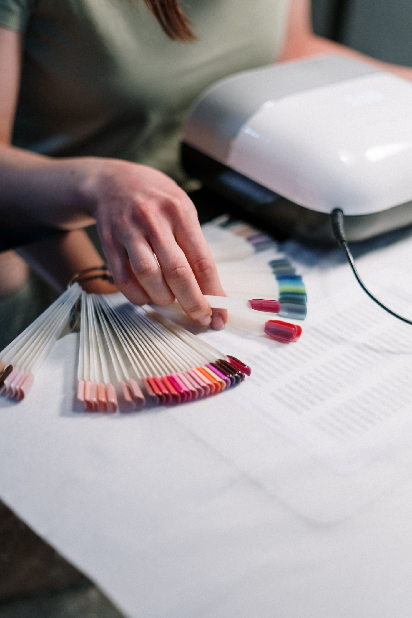 Choosing a custom nail color
